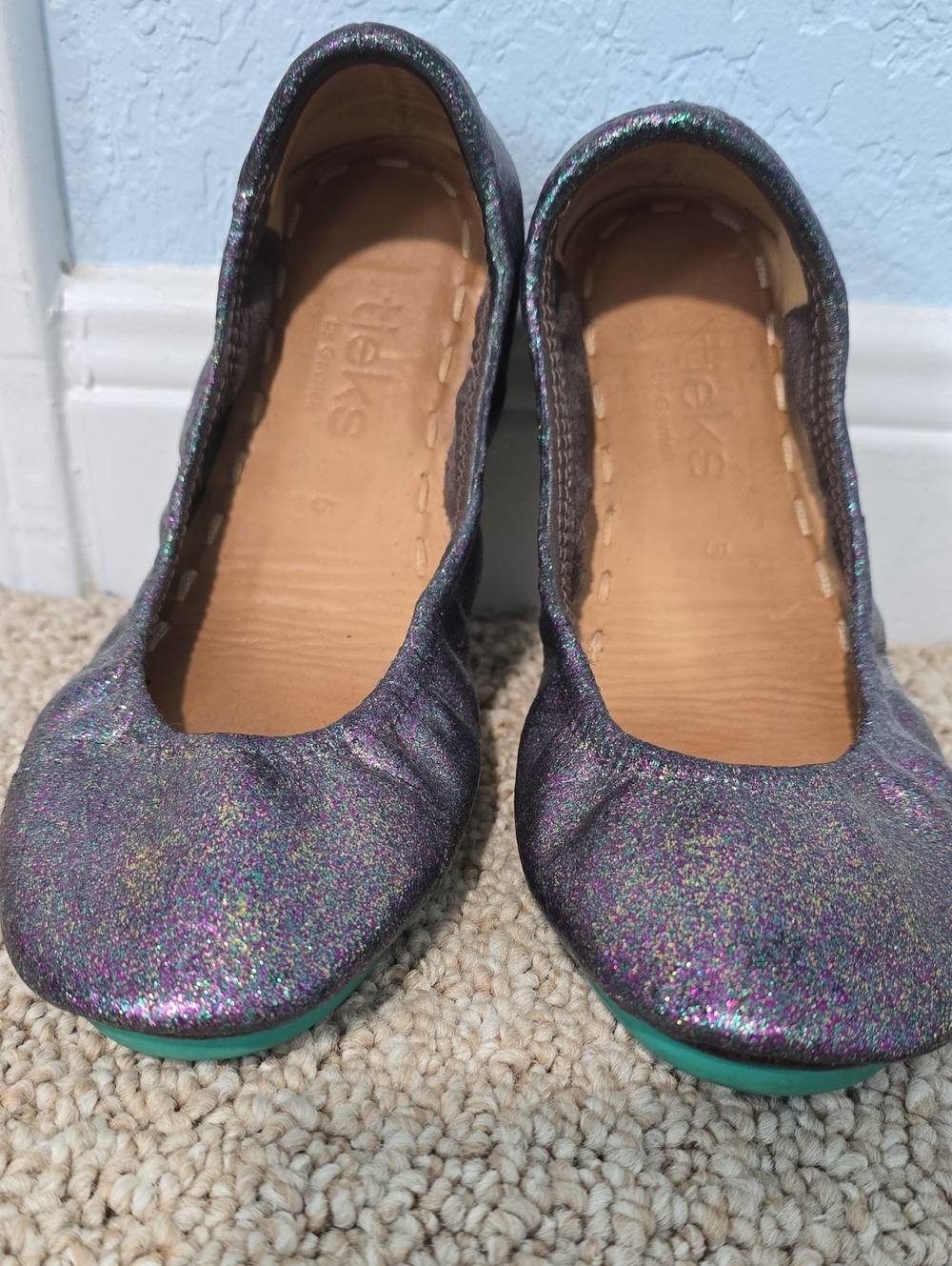 Tieks Iridescent Glitter Flats in Multi-Color Custom Mardi Gras Size 5